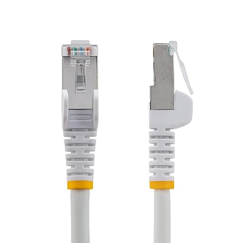 StarTech.com 50ft White CAT6a Ethernet Cable, Snagless RJ45, 10GbE, 100W PoE++, S/FTP, 500MHz, 27AWG Pure Bare Copper, LSZH White 50 ft.