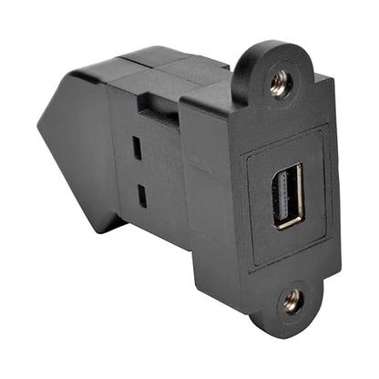Tripp Lite Mini DisplayPort to DisplayPort Keystone/Panel Mount Angled Adapter (F/F), All-in-One, MDP to DP, Black (P169-000-KPA-BK) Angled Keystone/Panel Mount