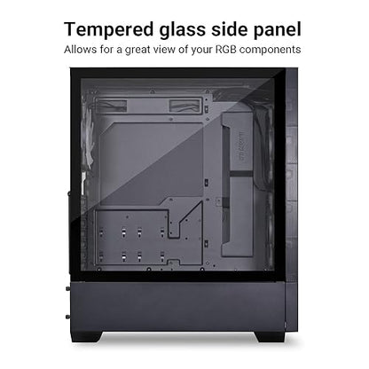 Lian-Li High Airflow ATX PC Case, RGB Gaming Computer Case, Mesh Front Panel Mid-Tower Chassis w/ 3 ARGB PWM Fans Pre-Installed, USB Type-C Port, Tempered Glass Side Panel (LANCOOL 205 MESH C, Black) LANCOOL 205 MESH RGB - TYPE C - ATX - Black
