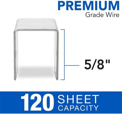 Swingline Staples, Heavy Duty, 5/8" Length, 20-120 Sheet Capacity, 100/Strip, 2500/Box, 1 Pack, Light Touch (90009)