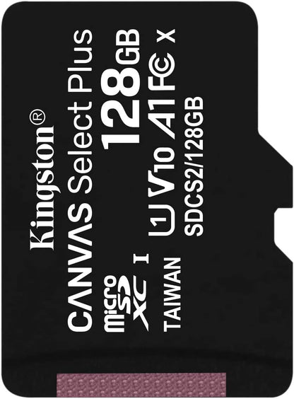 Kingston 128GB microSDXC Canvas Select Plus Class 10 Flash Memory Card SDCS2 Memory