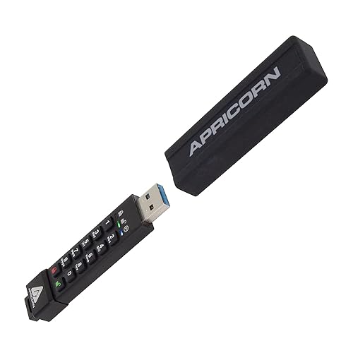 Apricorn 64GB Aegis Secure Key 3Z 256-bit AES XTS Hardware Encrypted FIPS 140-2 Level 3 Validated Secure USB 3.0 Flash Drive (ASK3Z-64GB),Black
