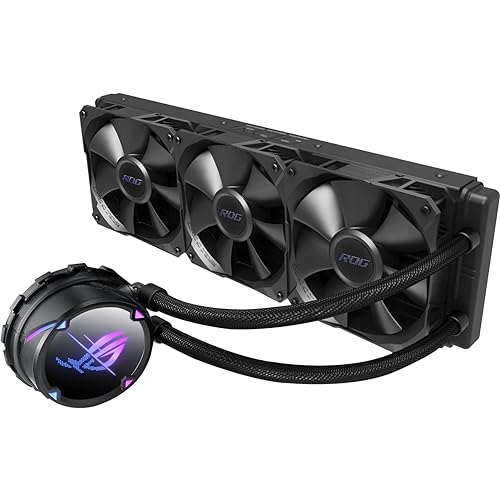 ASUS ROG Strix LC II 360 All-in-one AIO Liquid CPU Cooler 360mm Radiator, Intel LGA1700, 115x/2066 and AMD AM4/TR4 Support,Triple 120mm 4-pin PWM Fans 360mm Black ROG STRIX LC II 360