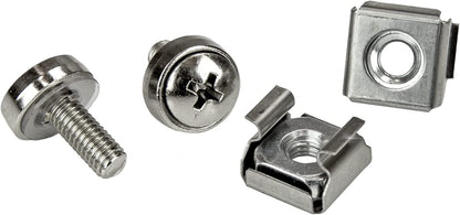 StarTech.com Rack Screws – 20 Pack – Installation Tool – 12 mm M5 Screws – M5 Nuts – Cabinet Mounting Screws and Cage Nuts (CABSCRWM520) Silver Cage Nuts 20x M5 Silver