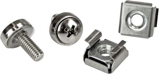 StarTech.com Rack Screws – 20 Pack – Installation Tool – 12 mm M5 Screws – M5 Nuts – Cabinet Mounting Screws and Cage Nuts (CABSCRWM520) Silver Cage Nuts 20x M5 Silver