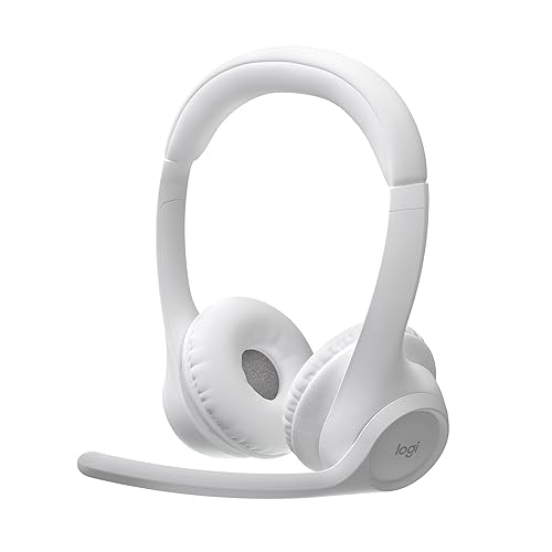 Logitech Zone 300 Wireless Bluetooth Headset with Noise-Canceling Microphone, Compatible with Windows, Mac, Chrome, Linux, iOS, iPadOS, Android – Off-White White 1 Pack Wireless