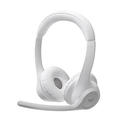 Logitech Zone 300 Wireless Bluetooth Headset with Noise-Canceling Microphone, Compatible with Windows, Mac, Chrome, Linux, iOS, iPadOS, Android – Off-White White 1 Pack Wireless