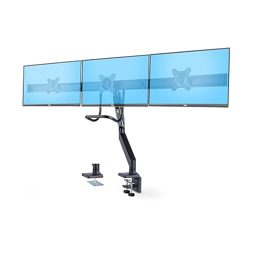 StarTech.com Crossbar Triple Monitor Desk Mount for Up to Three 27in Screens, VESA 75x75/100x100, Tool-Less Arm Adjustments