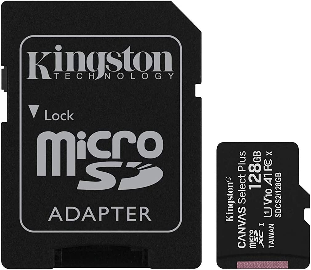 Kingston 128GB microSDXC Canvas Select Plus Class 10 Flash Memory Card SDCS2 Memory