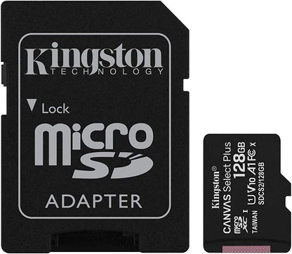 Kingston 128GB microSDXC Canvas Select Plus Class 10 Flash Memory Card SDCS2 Memory