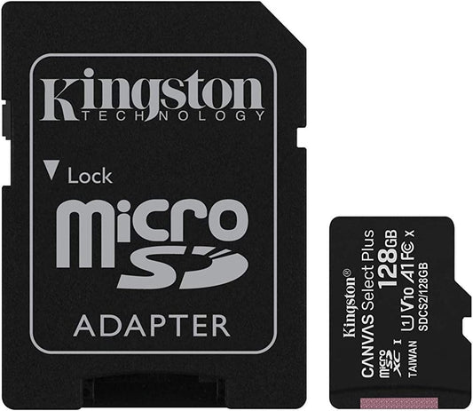Kingston 128GB microSDXC Canvas Select Plus Class 10 Flash Memory Card SDCS2 Memory