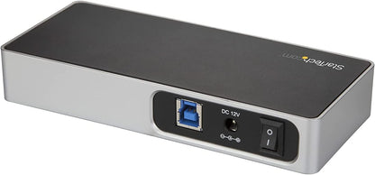StarTech.com 7 Port USB C Hub with Fast Charge Port - USB-C to 5X USB-A 2X USB-C (USB 3.0 SuperSpeed 5Gbps) - Self Powered USB 3.1 Gen 1 Type-C Hub w/Power Adapter - Desktop/Laptop Hub (HB30C5A2CSC) 0.9"x2.6"x5.9" Black, Silver