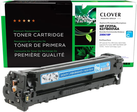 Clover imaging group Clover Remanufactured Toner Cartridge Replacement for HP CF211A (HP 131A) | Cyan 1,800 Cyan