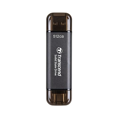 Transcend 512GB Portable SSD, ESD310C, USB 10Gbps with Type-C and Type-A TS512GESD310C