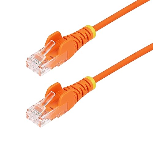StarTech.com 6in Orange Slim CAT6 Ethernet Cable, Snagless RJ45, LSZH, 28AWG Pure Bare Copper, Slim Network Patch Cable/Cord