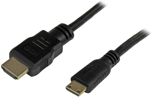 StarTech.com 6ft Mini HDMI to HDMI Cable with Ethernet - 4K 30Hz High Speed Mini HDMI to HDMI Adapter Cable - Mini HDMI Type-C Device to HDMI Monitor/Display - Durable Video Converter Cord (HDMIACMM6) Slim 3 ft