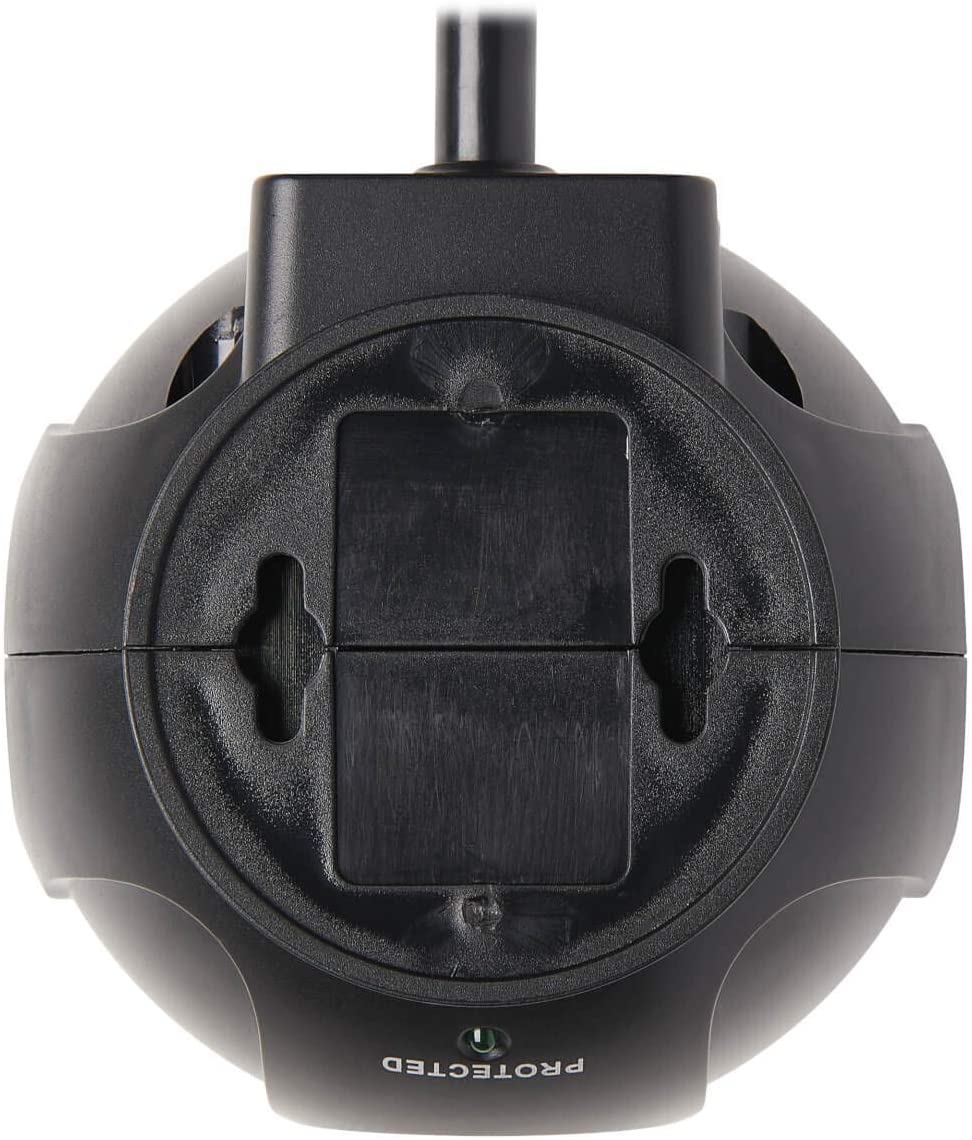 Tripp Lite Surge Protector 3-Outlet Spherical Surge Protector, 4 USB Ports (4.8A Shared) - 6-ft. (1.83 m) Cord, 5-15P Plug, 540 Joules, Black (TLP36USB)