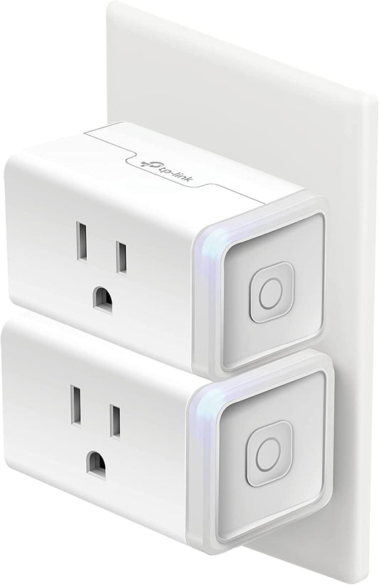 Kasa Smart Plug HS103P2, Smart Home Wi-Fi Outlet Works with Alexa, Echo, Google Home &amp; IFTTT, No Hub Required, Remote Control,15 Amp,UL Certified, 2-Pack White Mini Plug 2-Pack