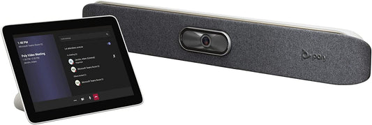 Poly - Studio X30 (Polycom) with TC8 Touch Controller - 4K Video &amp; Audio Bar - Conferencing System for Small Meeting Rooms - Works with Teams, Zoom &amp; More Small Room (3-5) All-in-One Video Bar + TC8 Touch Controller