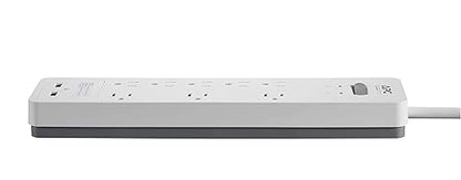 APC 8-Outlet Surge Protector Power Strip with USB Charging Ports, 2160 Joules, SurgeArrest Home/Office (PH8U2W) 8 Outlet OL + USB Charging White