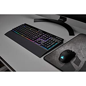 CORSAIR K57 RGB Wireless Gaming Keyboard - <1ms response time with Slipstream Wireless - Connect with USB dongle, Bluetooth or wired - Individually Backlit RGB Keys, Black