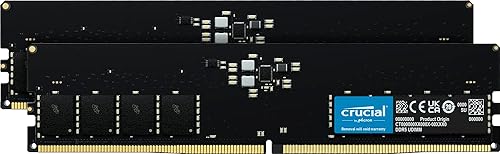 Crucial RAM 32GB Kit (2x16GB) DDR5 5600MT/s (or 5200MT/s or 4800MT/s) Desktop Memory CT2K16G56C46U5 32GB Kit (2x16GB) 5600MT/s