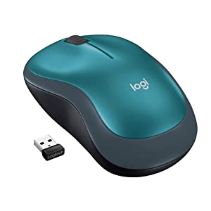 Logitech M185 Wireless Mouse, 2.4GHz with USB Mini Receiver, 12-Month Battery Life, 1000 DPI Optical Tracking, Ambidextrous, Compatible with PC, Mac, Laptop - Blue