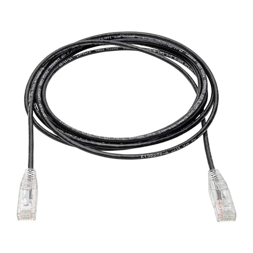 Tripp Lite Cat6 Gigabit Patch Cable, RJ45 M/M, Gigabit, Snagless, UTP, Molded, Slim, Black, 10 ft. (N201-S10-BK) Black 10 ft.