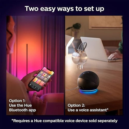 Philips Hue White and Colour Ambiance Gradient Signe Smart LED Floor lamp (Black), Colour Changing, Bluetooth & Zigbee Compatible, Voice Activated with Alexa, Wellbeing Lamp
