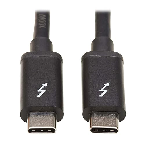 Tripp Lite Thunderbolt 3 Cable 20 Gbps Passive 5A 100W PD 4K USB C M/M 1M (MTB3-01M-5A-B)