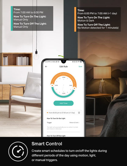 Kasa Smart WiFi Motion Sensor Switch, Single Pole, Needs Neutral Wire, 2.4GHz Wi-Fi Light Switch, Compatible with Alexa &amp; Google Home, UL Certified, No Hub Required(KS200M),White,1-Pack 1-Pack Motion Sensor