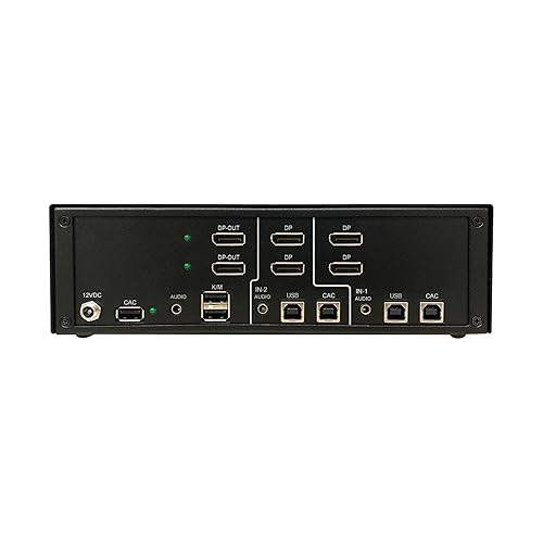 Tripp Lite Secure KVM Switch 2-Port Dual-Head DisplayPort, US Government NIAP-Certified PP4.0 Security, Common Access Card (CAC) Port, 4K @ 30Hz Video, TAA Compliant, 3-Year Warranty (B002-DP2AC2-N4) DisplayPort 2-Port CAC Port