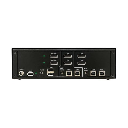 Tripp Lite Secure KVM Switch 2-Port Dual-Head DisplayPort, US Government NIAP-Certified PP4.0 Security, Common Access Card (CAC) Port, 4K @ 30Hz Video, TAA Compliant, 3-Year Warranty (B002-DP2AC2-N4) DisplayPort 2-Port CAC Port
