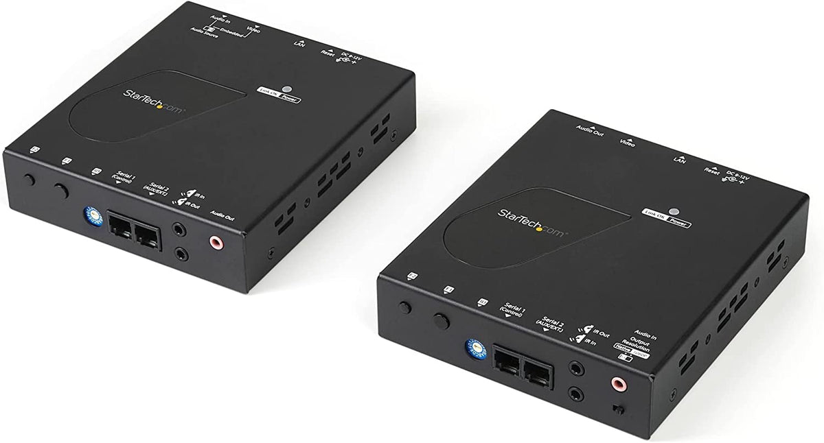 StarTech.com 4K HDMI Over IP Extender 4K 30Hz Video Control Software App HDMI Extender HDMI Extension AV Over IP (ST12MHDLAN4K) Kit - Transmitter and Receiver 4K - HDMI