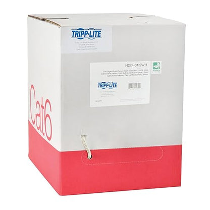 Tripp Lite Cat6 Bulk Solid-Core Cable, Plenum-Rated PVC (CMP), Gigabit, White, 1000' (N224-01K-WH)