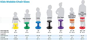 Kore design Kore Kids Pre-Teen Wobble Chair - Flexible Seating Stool for Classroom, Home &amp; School, ADD/ADHD - Made in The USA - Age 10-11, Grade 5-6, Purple (18.7in) Purple Pre-Teen (18.7in Tall)