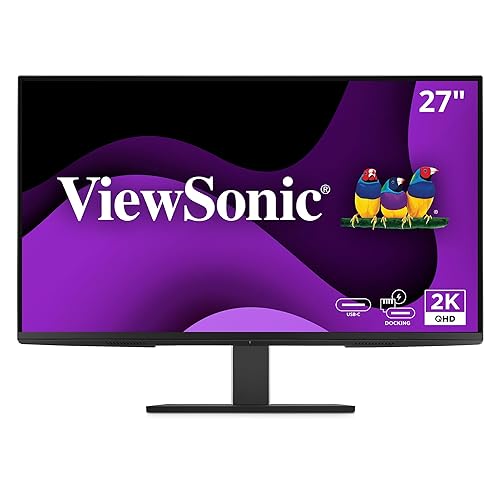 ViewSonic VG2758-2K 27 Inch 1440p IPS Docking Monitor with Advanced Ergonomics, 100W USB C, 5-Port USB Hub, HDMI, DisplayPort, and Daisy Chain for Home and Office