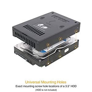ICY DOCK Light Weight 2.5" to 3.5" SATA (22pin) HDD &amp; SSD Converter / Mounting Kit for Internal 3.5" Drive Bay | EZConvert Lite MB882SP-1S-2B Classic Black