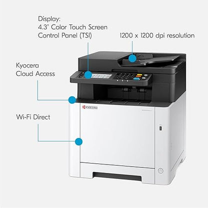 KYOCERA ECOSYS MA2600cwfx All-in-One Color Laser Printer (Print/Copy/Scan/Fax), 27 ppm, 1200 dpi, Wi-Fi Direct, 1GB Memory, 4.3 inch Color Touch Screen Control Panel