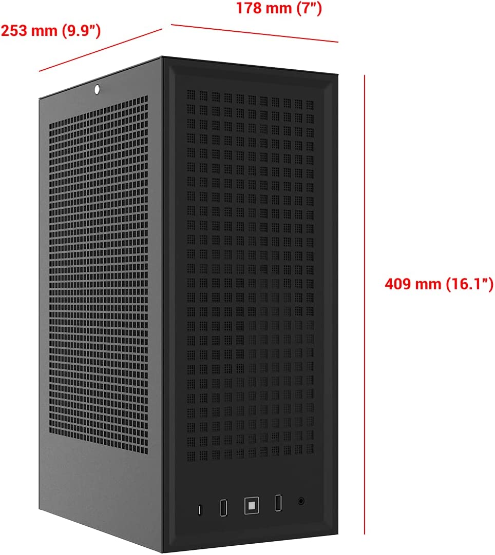 HYTE Revolt 3 Small Form Factor Premium ITX Computer Gaming Case with 700W Gold SFX Power Supply, Black Black W/ 700Watt PSU