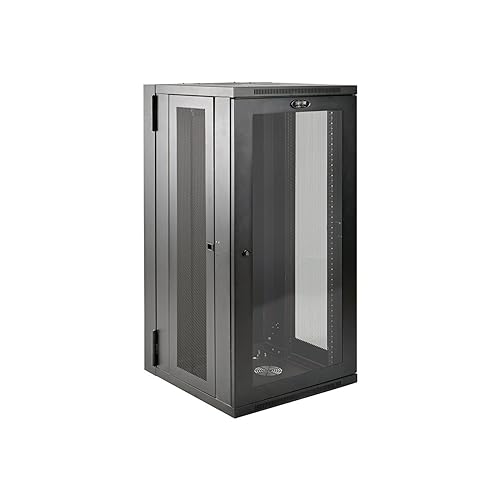 Tripp Lite 26U Wall Mount Rack Enclosure Server Cabinet with Acrylic Glass Door, Hinged Back, 24.5" Deep, UPS-Depth 26U Hinged + Glass Door