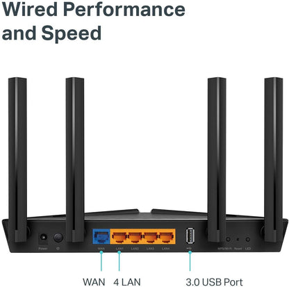 TP-Link WiFi 6 AX3000 Smart WiFi Router (Archer AX50) – 802.11ax Router, Gigabit Router, Dual Band, OFDMA, MU-MIMO, Parental Controls, Built-in HomeCare,Works with Alexa AX3000, WiFi 6 Router