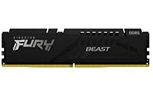 Kingston Technology Fury Beast Black 16GB 5200MT/s DDR5 CL40 XMP 3.0 Ready Computer Memory (Kit of 2) KF552C40BBK2-16 5200MT/s Black 16GB (2x8GB)