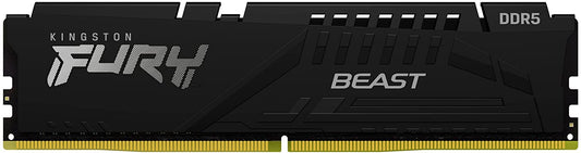 Kingston Technology Fury Beast Black 32GB 5200MT/s DDR5 CL40 XMP 3.0 Ready Computer Memory Single Module KF552C40BB-32