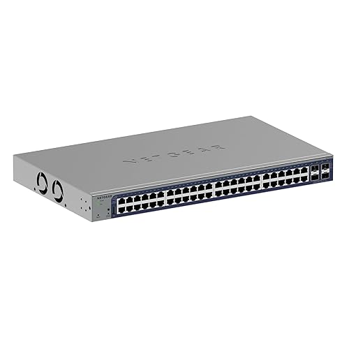 NETGEAR 52-Port Gigabit Ethernet Smart Switch (GS752TXv3)- Managed, with 48 x 1G, 4 x 10G SFP+, Optional Insight Cloud Management, Desktop or Rack Mount, Limited Lifetime Protection