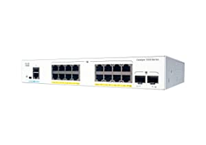 Cisco Catalyst 1000-16FP-2G-L Network Switch, 16 Gigabit Ethernet PoE+ Ports, 240W PoE Budget, 2 1G SFP Uplink Ports, Fanless Operation, Enhanced Limited (C1000-16FP-2G-L)