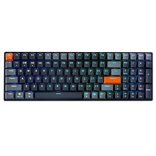 Adesso EasyTouch 1200 Wired/Wireless/Bluetooth Mechanical Keyboard, RGB Illuminated, Multi-OS, QMK/VIA Customizable, Hot Swappable, Red Switch, Copilot AI Hotkey, USB-C, 4000mAh Battery