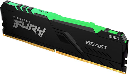 Kingston FURY Beast RGB 16GB 3200MHz DDR4 CL16 Desktop Memory Single Stick KF432C16BBA/16 3200MHz 16GB RGB