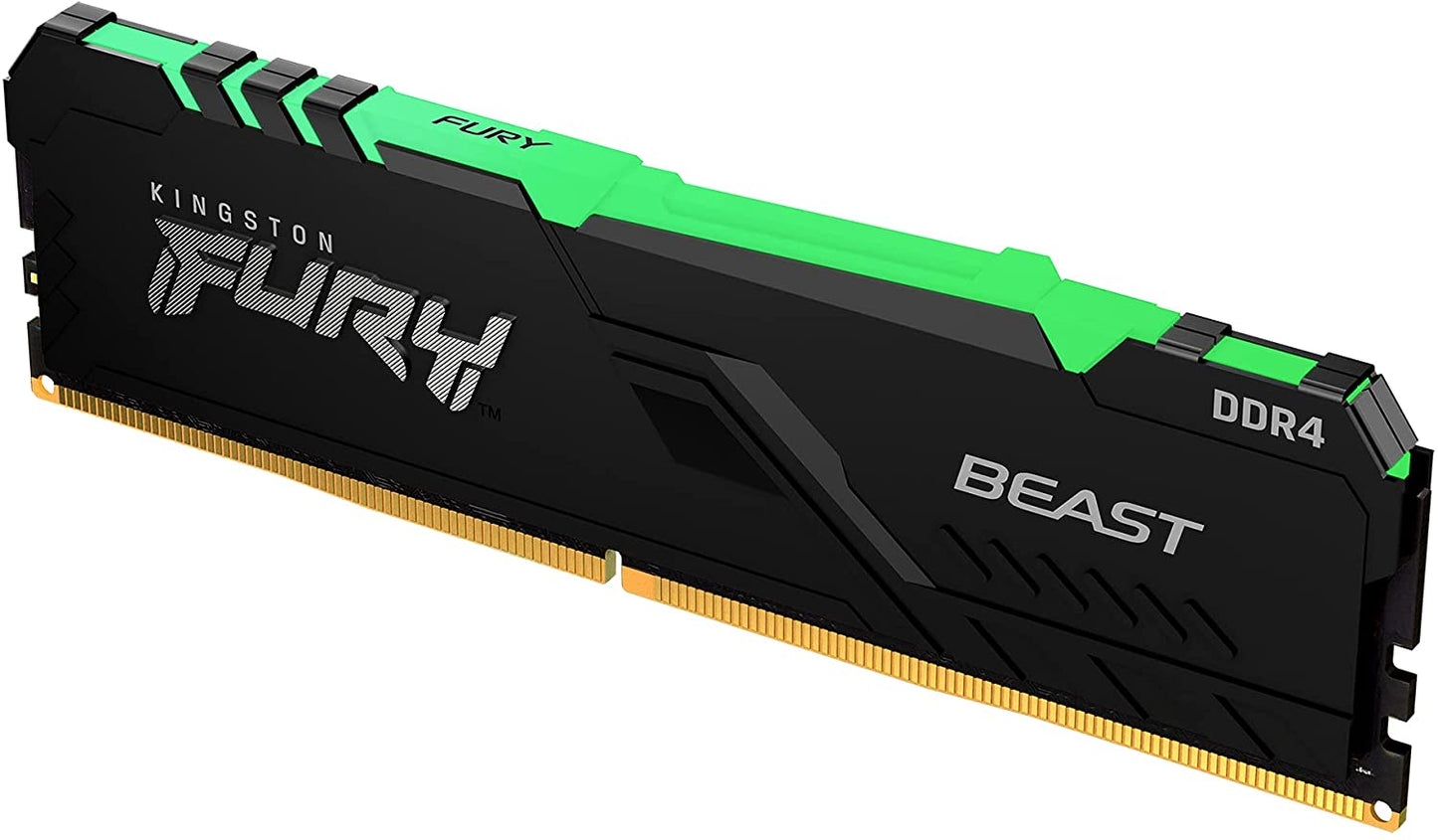 Kingston Fury Beast RGB 16GB (2x8GB) 3200MHz DDR4 CL16 Desktop Memory Kit of 2 KF432C16BBAK2/16 16gb Kit of 2 3200MHz
