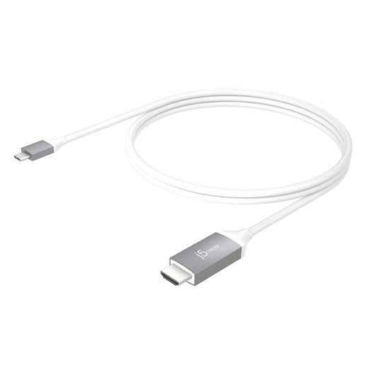 J5 create j5create USB Type C to 4K@60Hz HDMI 6ft Cable with HDMI ATC Certificate,Compatible with Thunderbolt 3/4, MacBook Pro/Air, iPad Pro, iPad Air 4, ChromeBook and More (JCC153G)